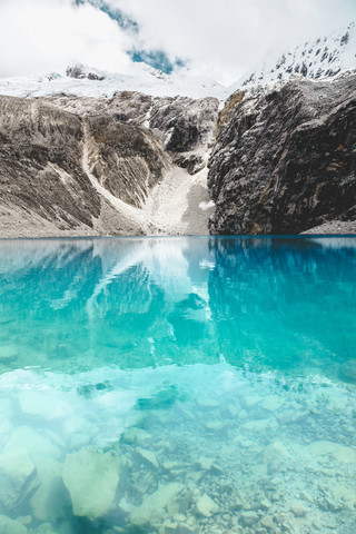 Peru, Cordillera Blanca, Huaraz, Huascaran-Nationalpark, Laguna 69, lizenzfreies Stockfoto