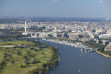 USA, Aerial photograph of Washington, D.C., Hains Point and the Washington Channel - BCDF00099