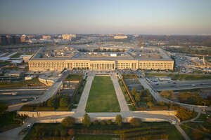 USA, Virginia, Arlington, Aerial photograph of the eastern entrance of the Pentagon - BCDF00119