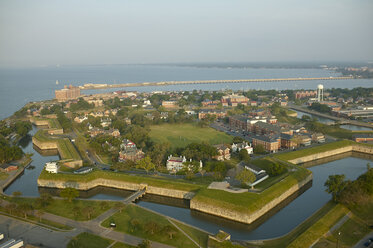 USA, Virginia, Luftbildaufnahme von Fort Monroe in Hampton - BCDF00151