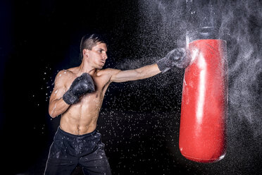 Boxer hitting punch bag - STSF01102