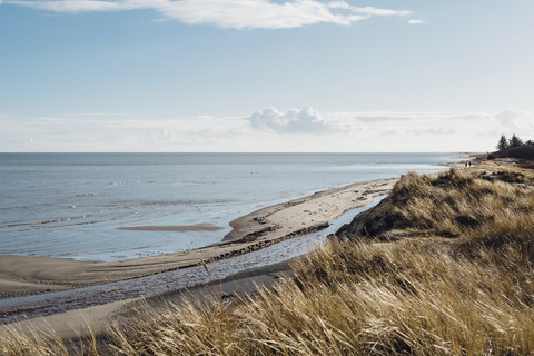 Denmark, Hals, dunes and beach stock photo