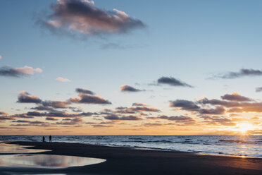 Dänemark, Nordjütland, ruhiger Strand bei Sonnenuntergang - MJF02064