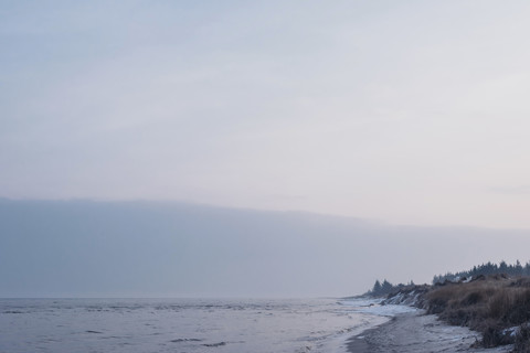 Denmark, Hals, beach at twilight stock photo