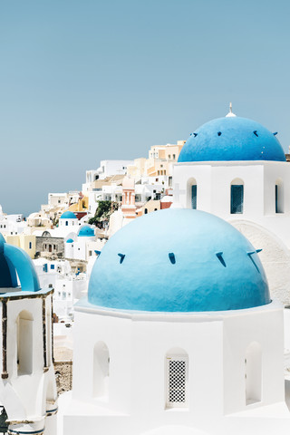 Greece, Santorini, Oia, Greek Orthodox Church stock photo