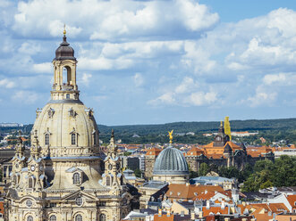 Deutschland, Dresden, Kuppel der Frauenkirche in der Altstadt - KRPF01877