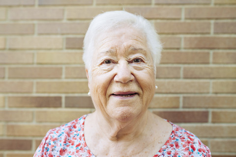 Portrait of senior woman stock photo
