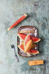 Plate with different fresh fruits - MYF01807