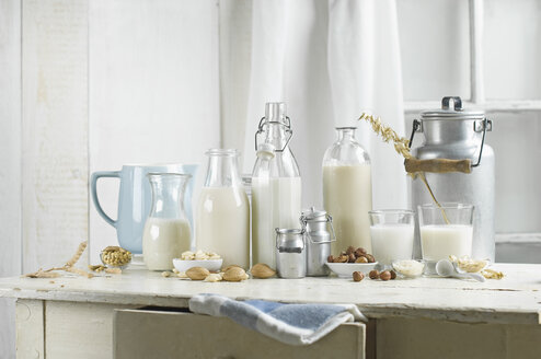 Vegan milk, Soy milk, almond milk, lactose-free, hazelnut milk, rice milk, oak milk - ASF06042