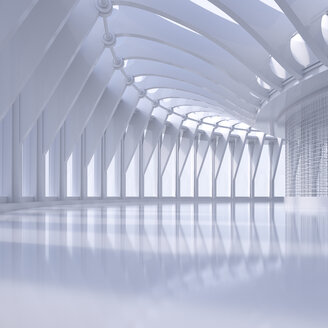 Empty hall in a modern building, 3D Rendering - UWF01036