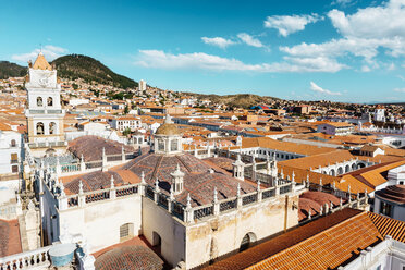 Bolivia, Sucre, City scape with cathedral - GEMF01163