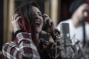 Singer at recording studio - ZEF10733