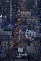 USA, New York City, Traffic on 6th Avenue in the evening - BCDF00228