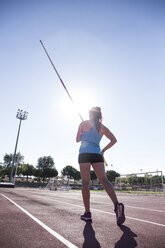 Female pole vaulter preparing - ABZF01389