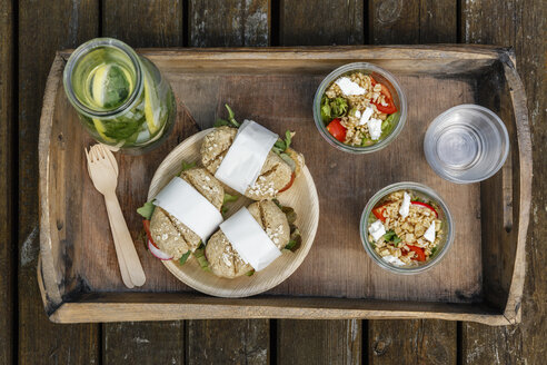 Tablett mit vegetarischen Snacks für das Picknick - EVGF03099
