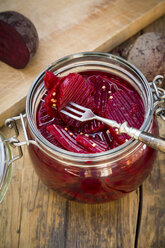 Preserving jar of pickled beetroots - LVF05502