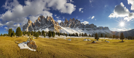 Italy, South Tyrol, Geisler group at sunset - YRF00128