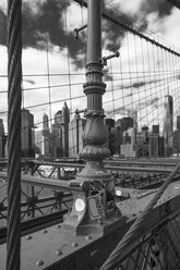 USA, New York City, part of Brooklyn Bridge with view to Manhattan - ZEF11112