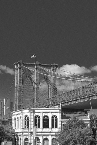 USA, New York City, Teil der Brooklyn-Brücke, lizenzfreies Stockfoto