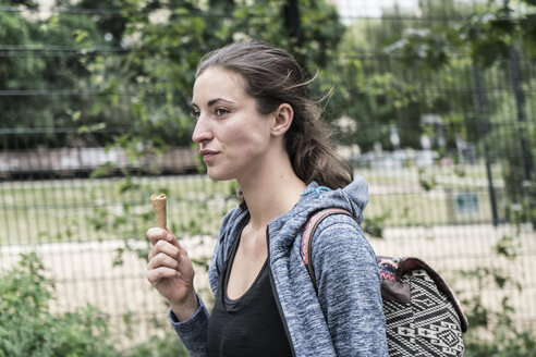 Young woman with ice cream cone - TAMF00729