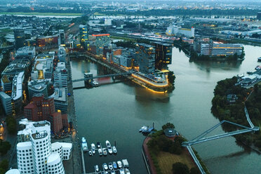 Germany, Duessseldorf, aerial view of Media Harbor - TAMF00750