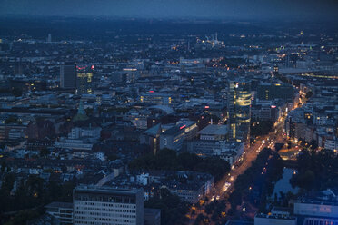 Germany, Duessseldorf, aerial view of the city center - TAMF00753