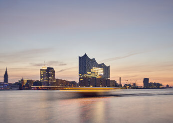 Germany, Hamburg,view to Elbe Philharmonic Hall at morning twilight - WHF00054