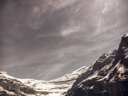 Switzerland, Glarus, Linthal, Snow covered mountains - BMAF00272