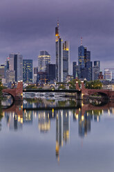 Germany, Hesse, Frankfurt, Skyline of financial district - GFF00867