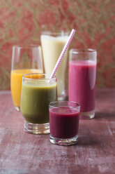 Five glasses of different smoothies - MYF01827