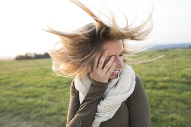 Happy young woman in rural landscape - HAPF01104