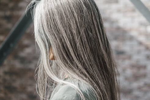 Frau mit langen grauen Haaren - KNSF00450