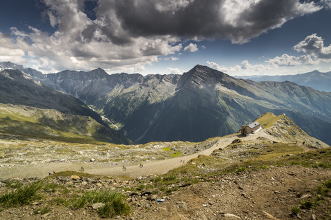 Österreich, Ankogel-Gruppe, Blick auf Haus Hannover und Seebachtal, lizenzfreies Stockfoto