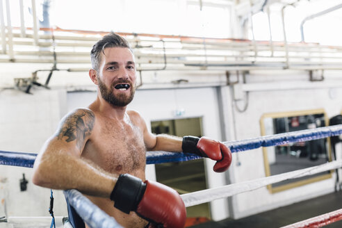 Porträt eines Boxers im Boxring - MADF01253