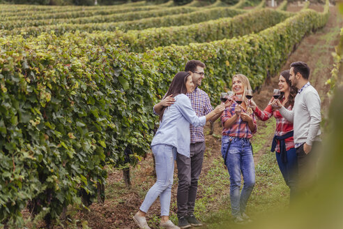 Happy friends in a vineyard - ZEDF00419