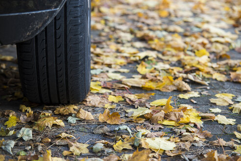 Parkendes Auto im Herbst, Teilansicht - CHPF00321