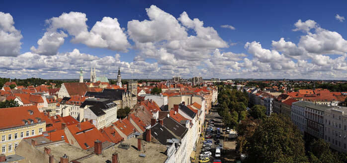 Deutschland, Sachsen, Görlitz, Blick über die Dächer der Altstadt - BTF00421