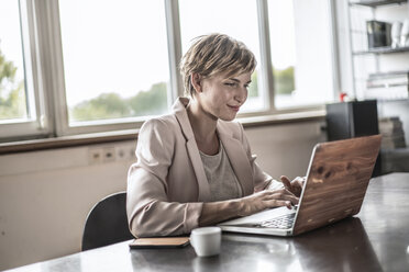 Geschäftsfrau mit Laptop im Konferenzraum - RIBF00647