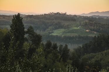 Italien, Toskana, Hügellandschaft und Wald bei Lucca - FCF01120