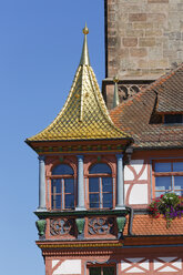 Germany, Bavaria, Franconia, Schwabach, golden roof and corner tower of the town hall - SIEF07195