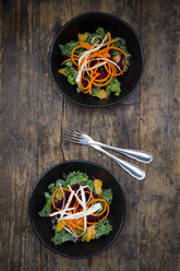 Salad with kale, beetroot, parsnips, carrots, orange and wolfsberries - LVF05679