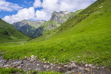 Deutschland, Allgäu, Allgäuer Alpen, Blick auf die Südwand des Himmelhorns, Rädlergrat und Schneck-Vorgipfel - WGF01015