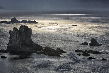 Spanien, Asturien, Die Steilküste von El Silencio Gavieira bei Cudillero - DSGF01285