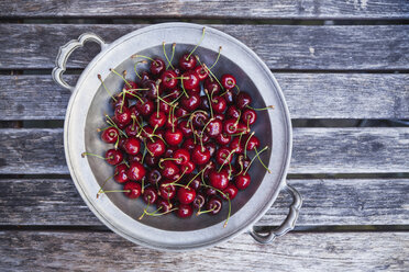 Zinc bowl of sweet cherries - GWF04918