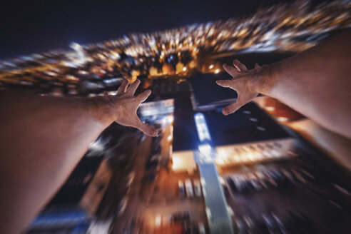 Man jumping from building into death, partial view - LCUF00086