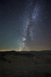 USA, California, Death Valley National Park, night shot with stars and milky way over Zabriskie Point - EPF00207