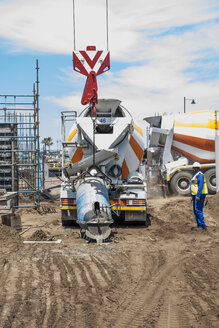 Concrete trucks on construction site - ZEF11884