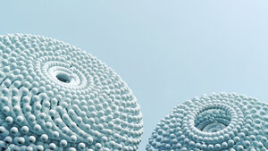 Zwei kugelförmige Objekte, 3D-Rendering - UWF01087