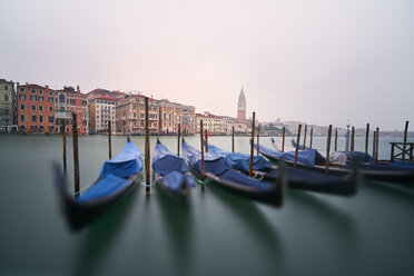 Italy, Venice, moored gondolas at twilight - XCF00111