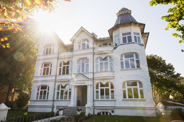 Germany, Usedom, Ahlbeck, hotel at backlight - SIEF07234